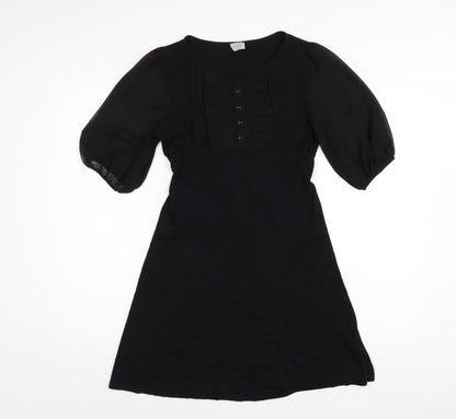 Oasis Womens Black Viscose A-Line Size 10 Round Neck Pullover