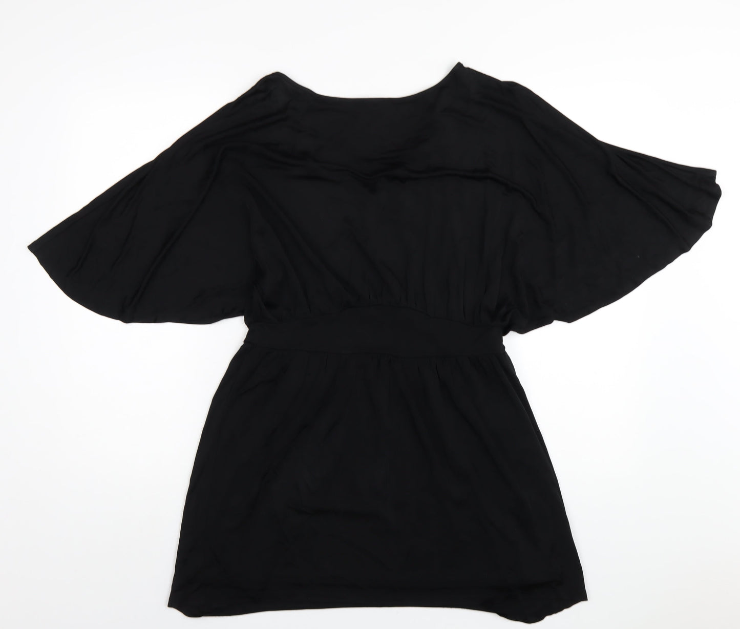 Oasis Womens Black Viscose A-Line Size S Round Neck Pullover