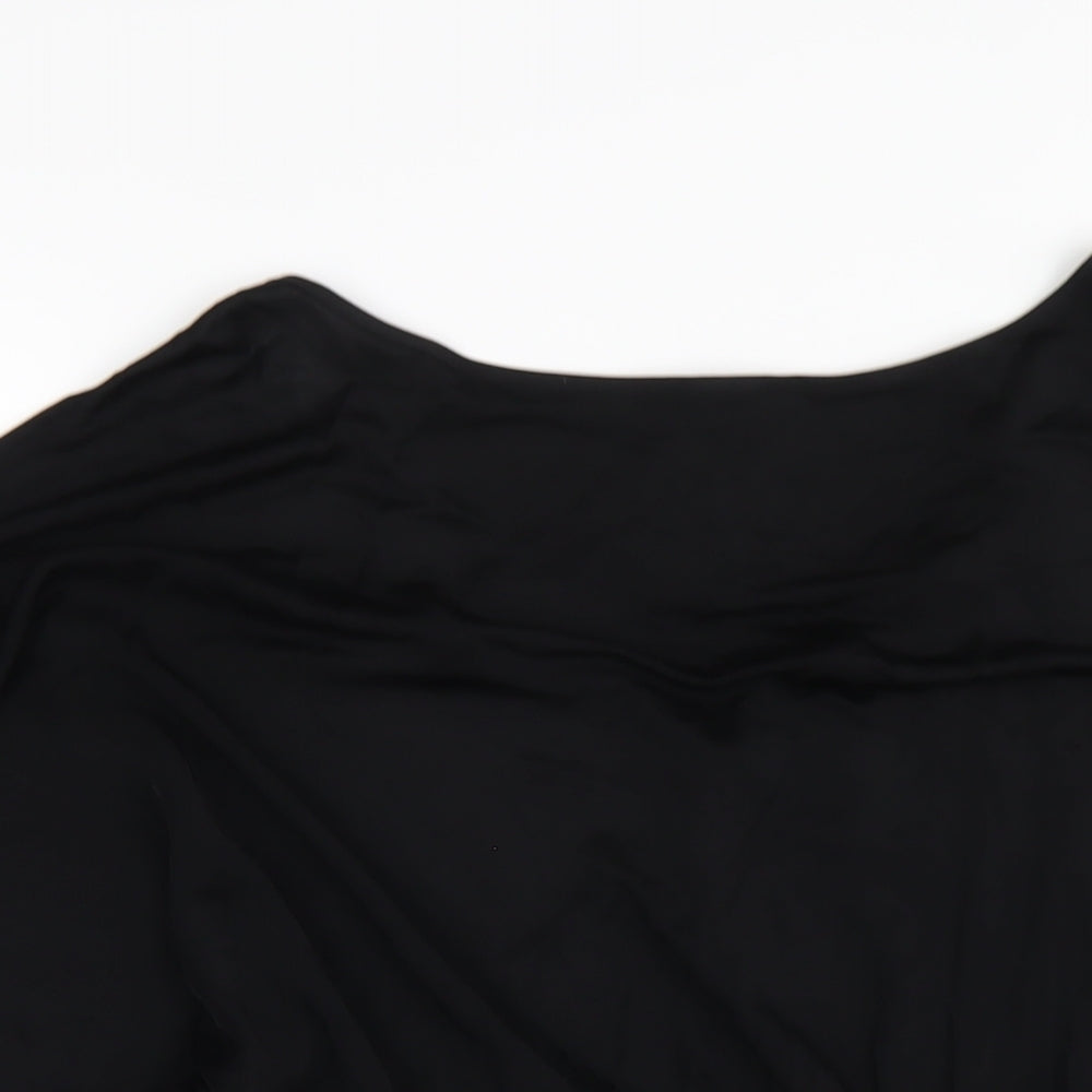 Oasis Womens Black Viscose A-Line Size S Round Neck Pullover