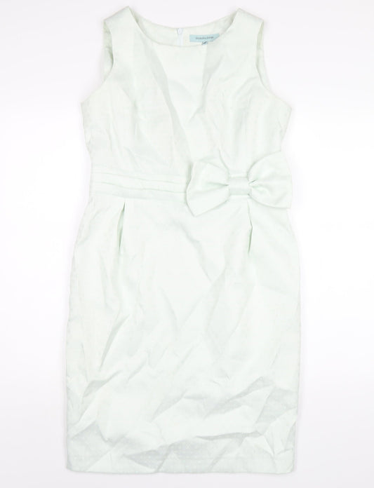 Dickins & Jones Womens Green Polyester Pencil Dress Size 12 Round Neck Zip