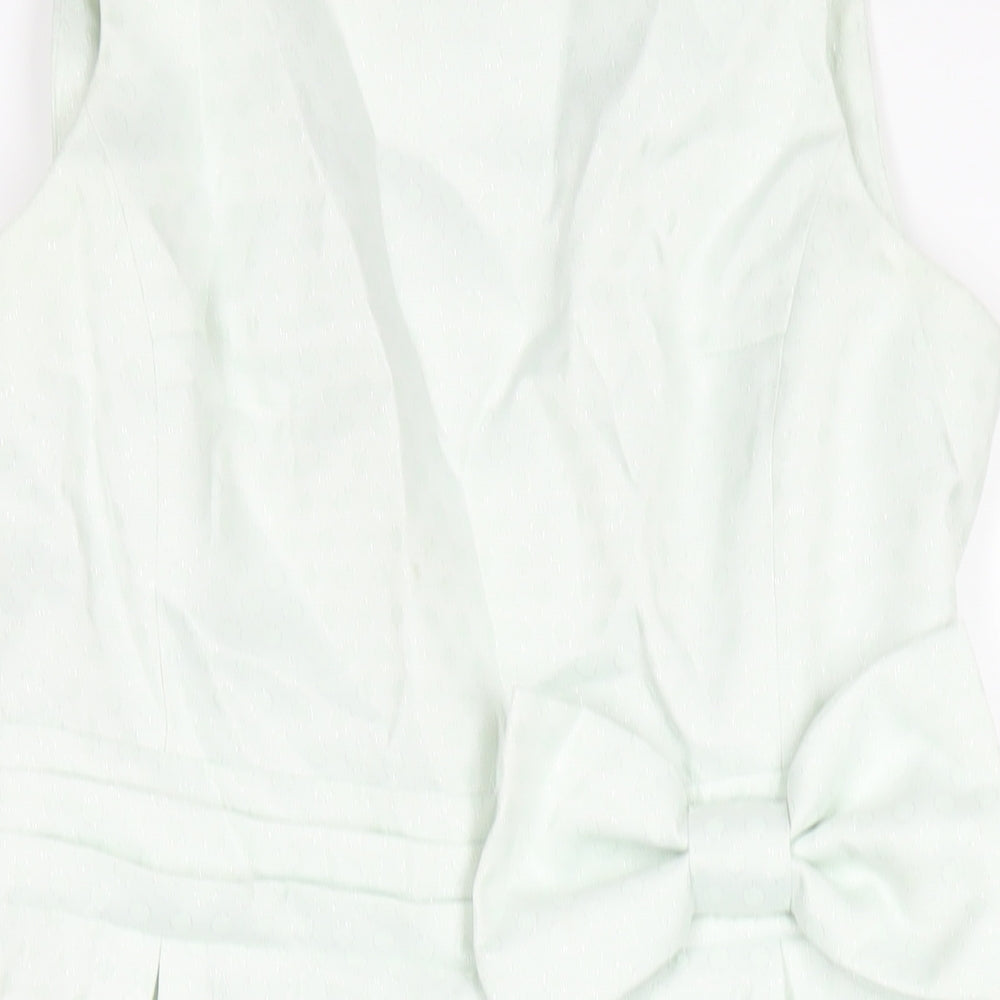 Dickins & Jones Womens Green Polyester Pencil Dress Size 12 Round Neck Zip