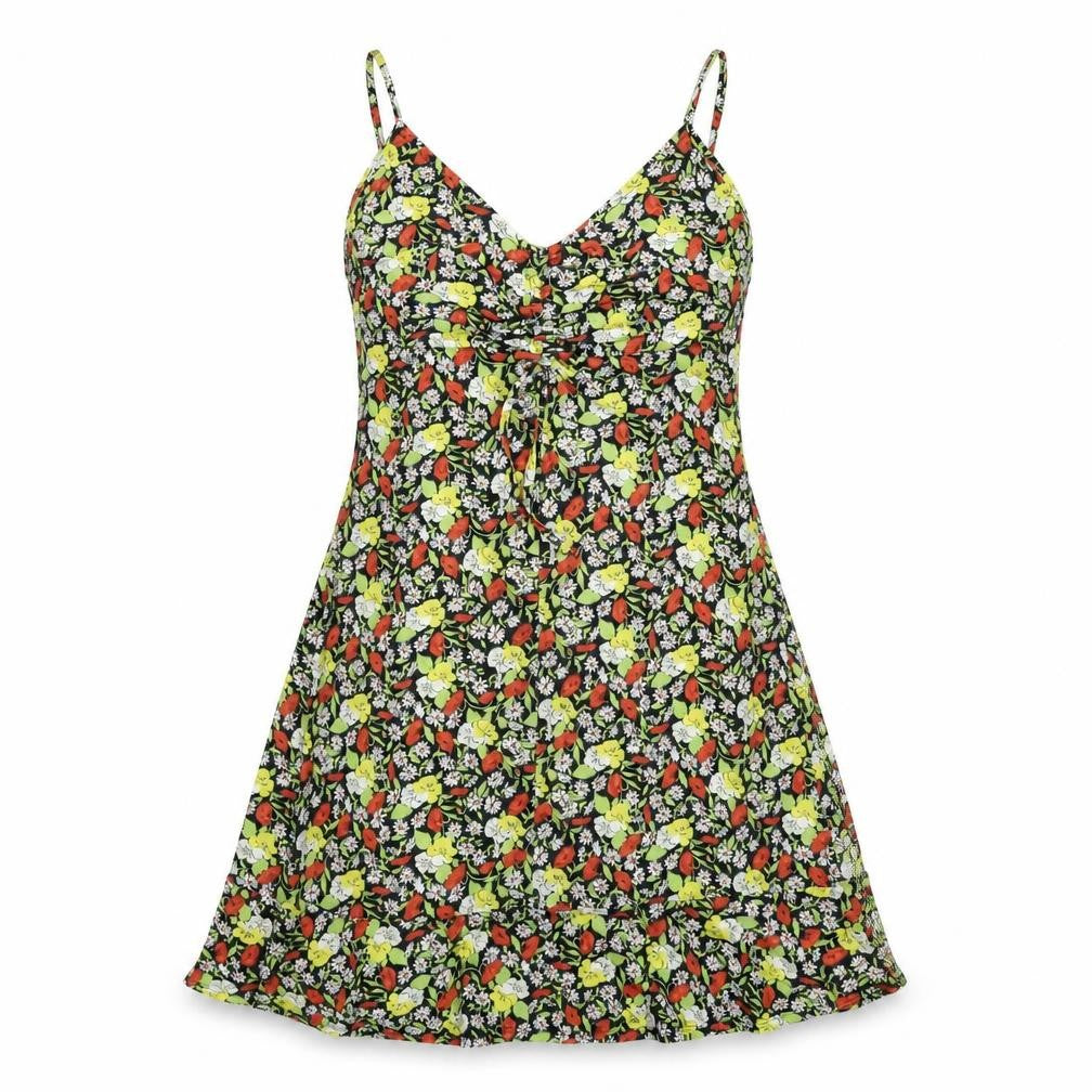 Warehouse Womens Multicoloured Floral Polyester A-Line Size 14 V-Neck Pullover