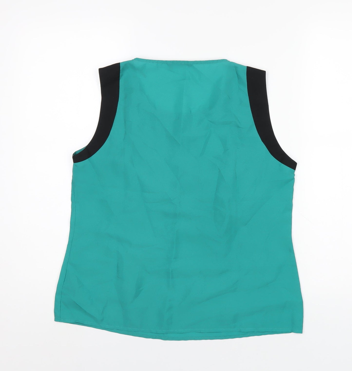 Marks and Spencer Womens Green Polyester Basic Tank Size 12 Round Neck