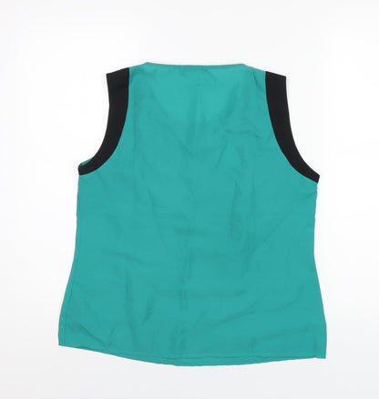 Marks & Spencer Womens Green Polyester Basic Tank Size 12 Round Neck