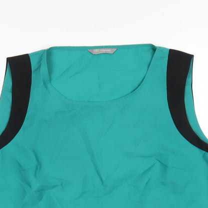 Marks & Spencer Womens Green Polyester Basic Tank Size 12 Round Neck