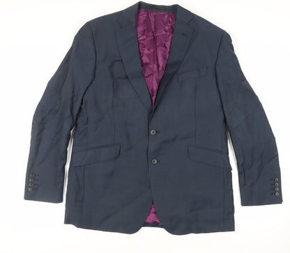 Additional front view of Autograph men’s blue wool jacket suit jacket, size 44, regular