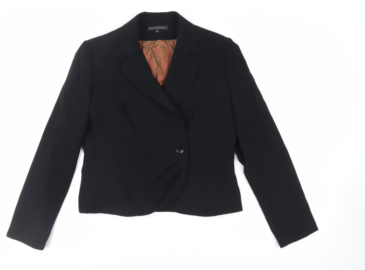 Patrick Mendes Womens Black Jacket Blazer Size M Button