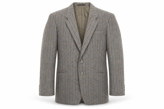 Four Seasons Mens Grey Plaid Jacket Blazer Size 42 Button - Vintage
