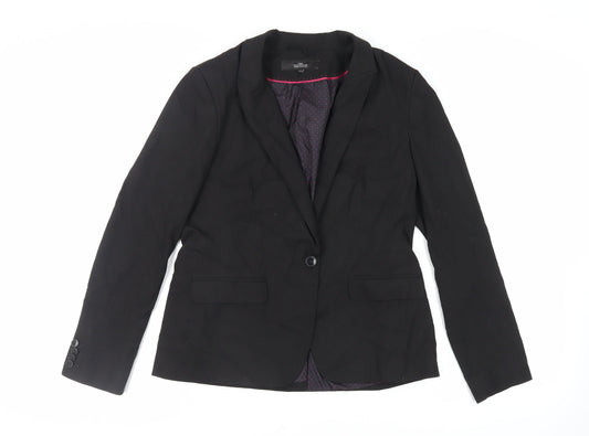 NEXT Womens Black Jacket Blazer Size 14 Button