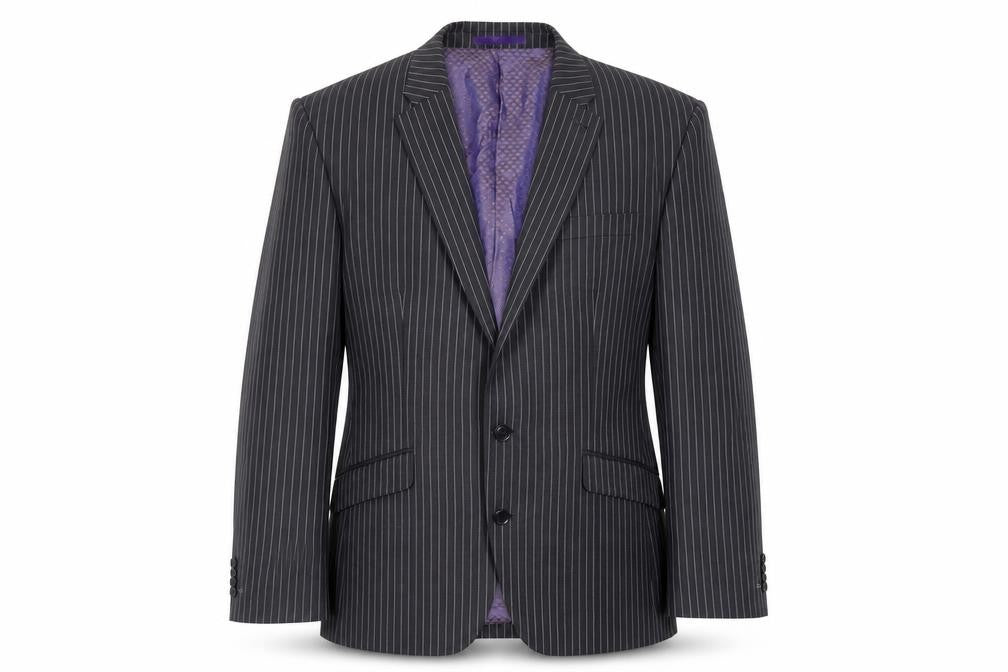 NEXT Mens Grey Striped Wool Jacket Suit Jacket Size 42 Regular