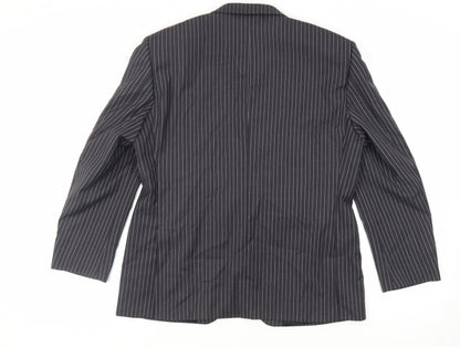 Next Mens Grey Striped Wool Jacket Suit Jacket Size 42 Regular