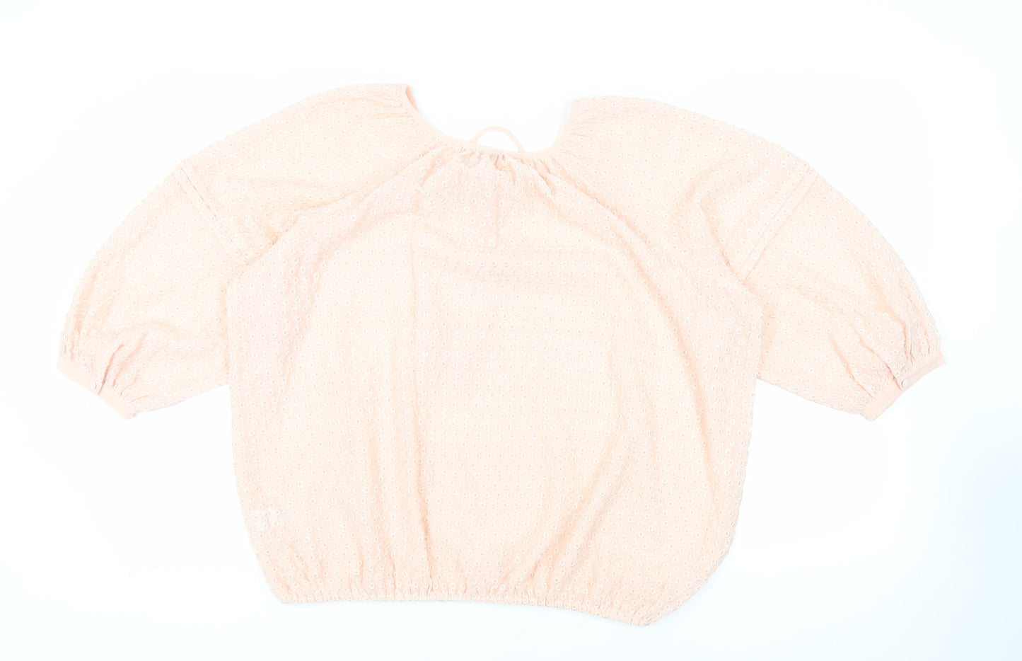 Marks and Spencer Womens Pink Polyester Basic Blouse Size 16 Round Neck - Embroidered