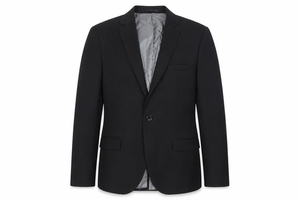Topman Mens Black Polyester Jacket Suit Jacket Size 38 Regular