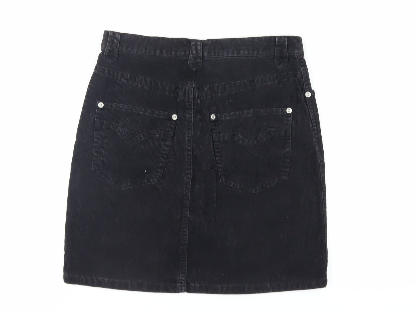 Divided by H&M Womens Black Cotton Mini Skirt Size 6 Zip