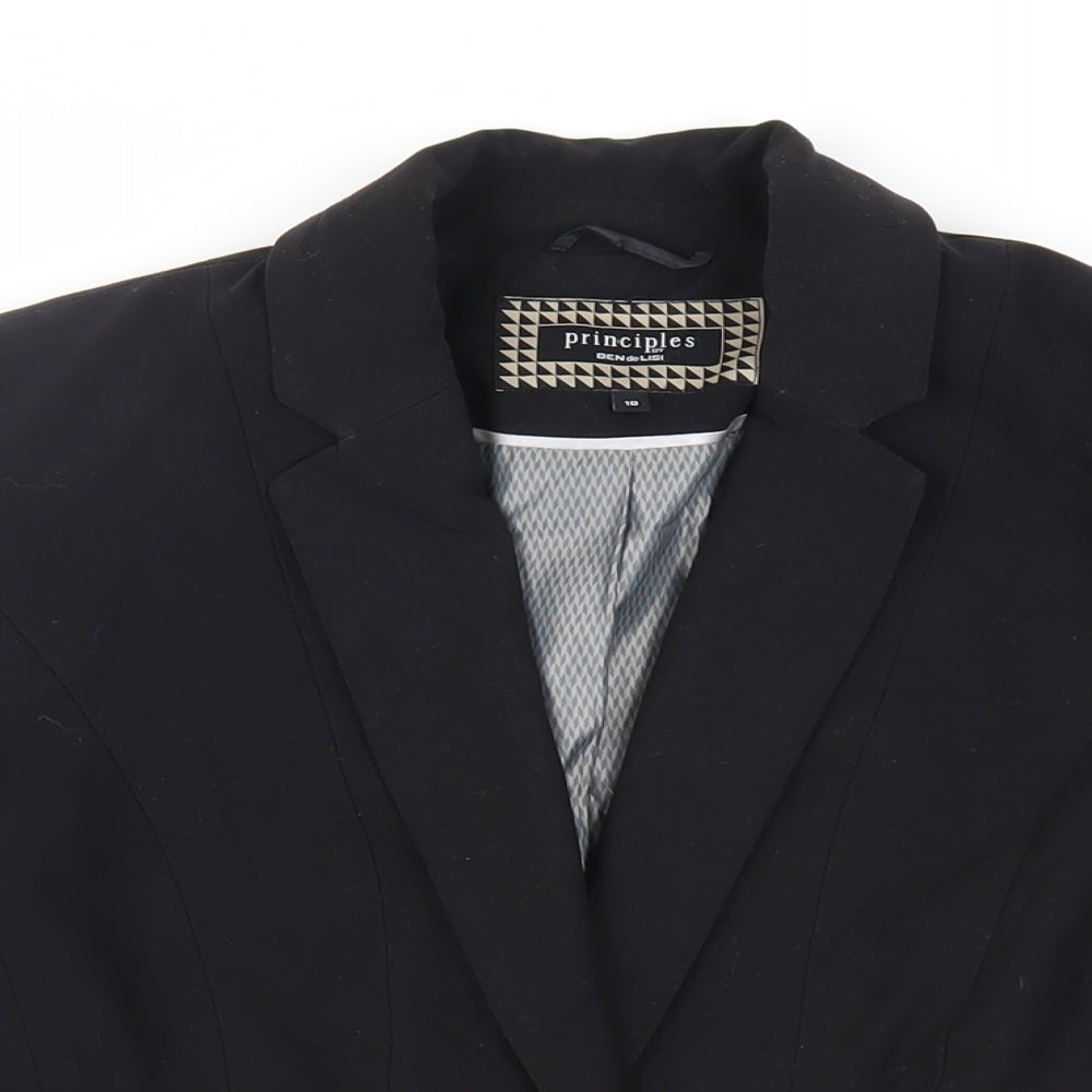 Principles Womens Black Jacket Blazer Size 10 Button