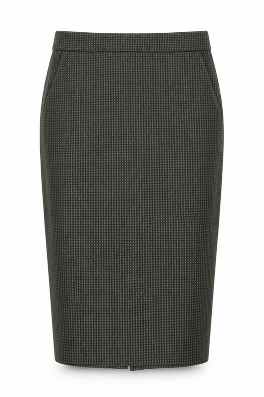 Next Womens Green Geometric Polyester Straight & Pencil Skirt Size 8 Zip - Pockets