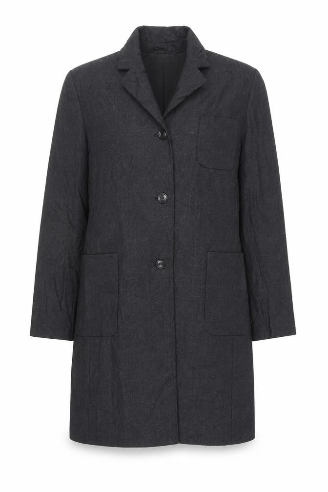 CCDK Womens Grey Overcoat Coat Size 14 Button