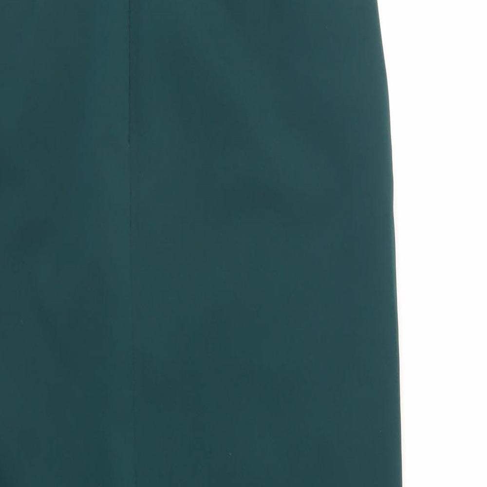 Warehouse Womens Green Polyester Straight & Pencil Skirt Size 8 Zip - Pockets