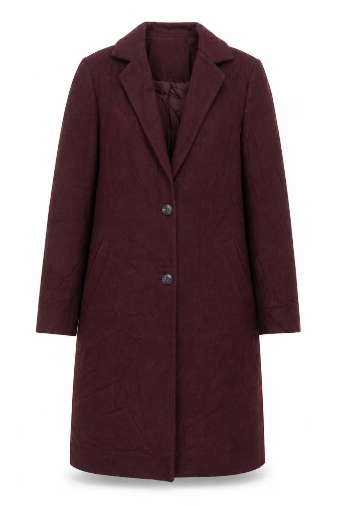 New Look Womens Purple Overcoat Coat Size 8 Button