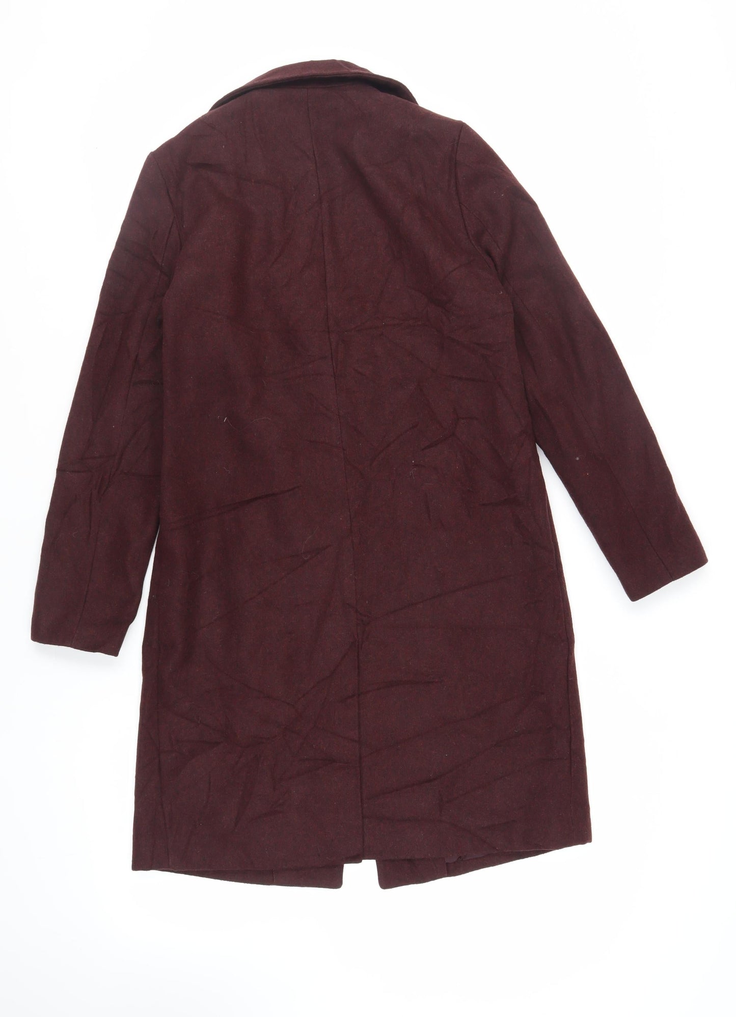 New Look Womens Purple Overcoat Coat Size 8 Button