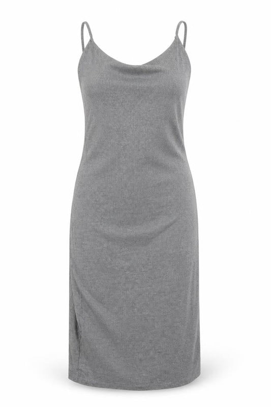 H&M Womens Grey Polyester T-Shirt Dress Size M Round Neck