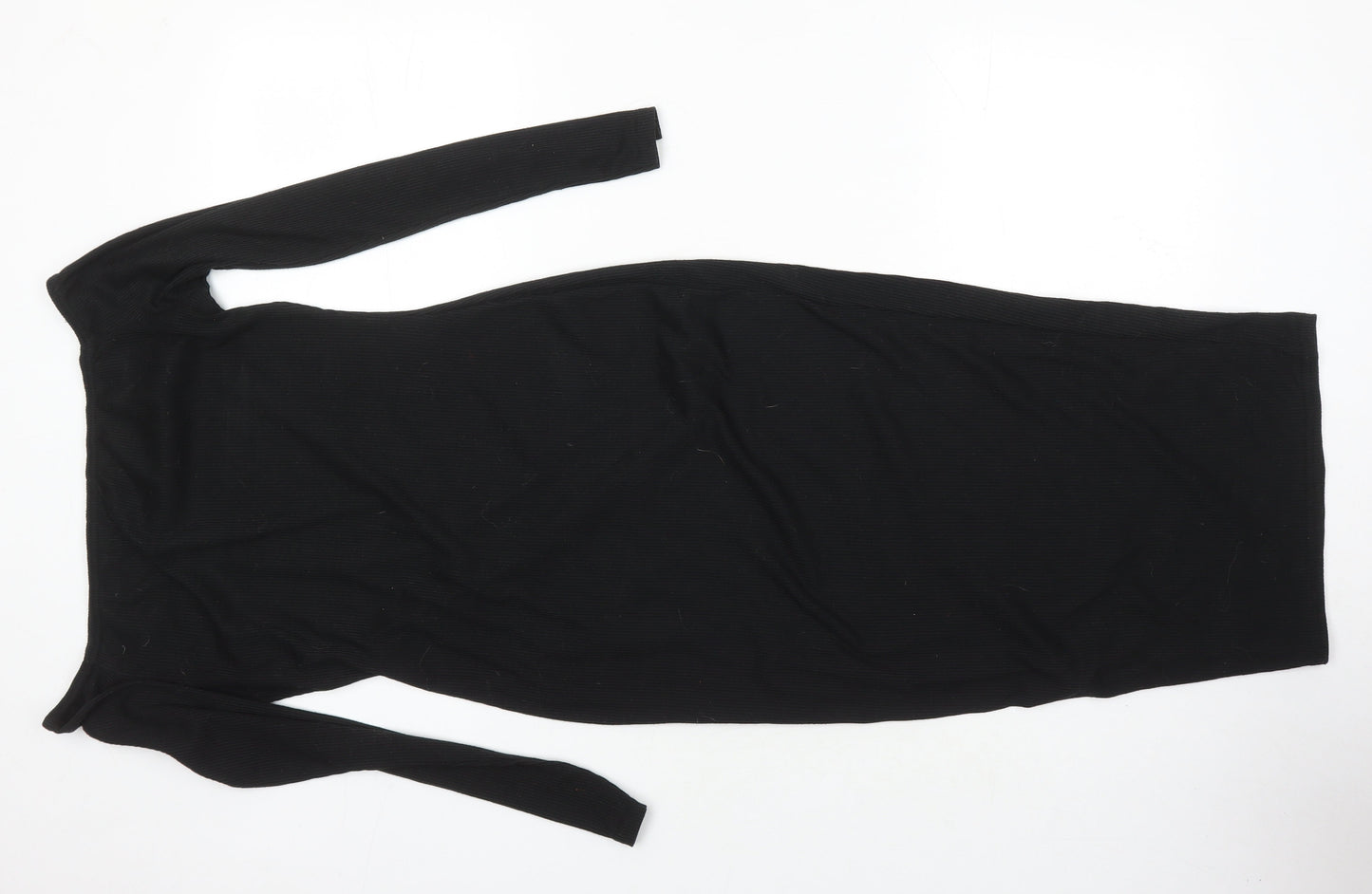 Nasty Gal Womens Black Polyester Bodycon Size 10 Boat Neck