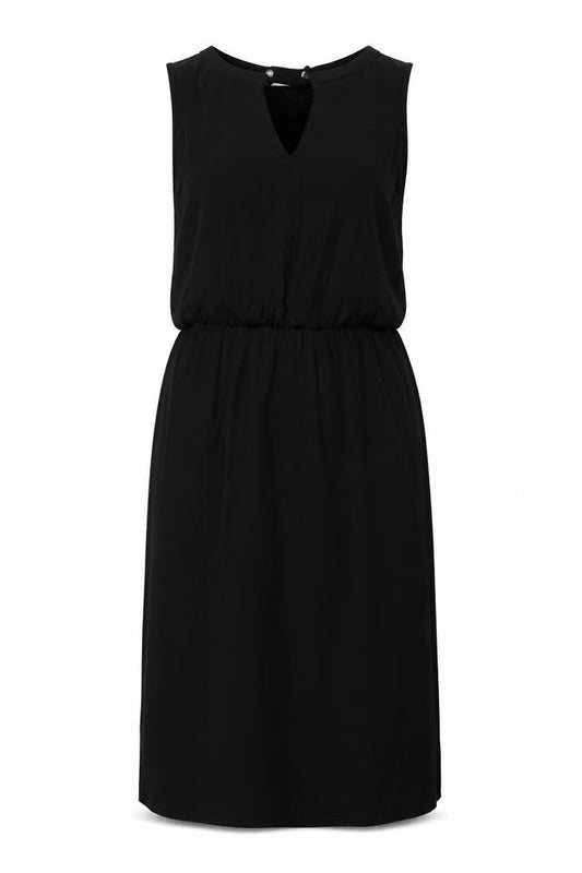 Oasis Womens Black Viscose T-Shirt Dress Size XS Boat Neck Button