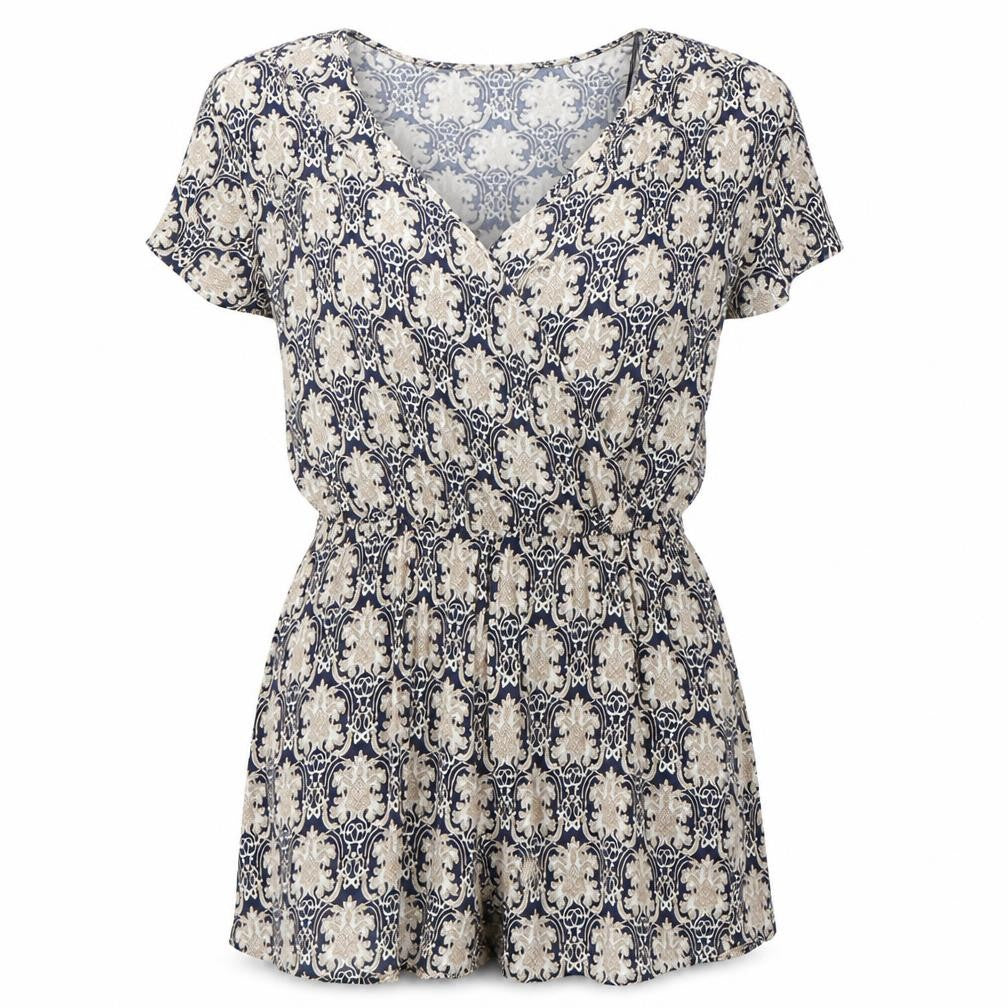 FOREVER 21 Womens Multicoloured Geometric Synthetic Playsuit One-Piece Size S