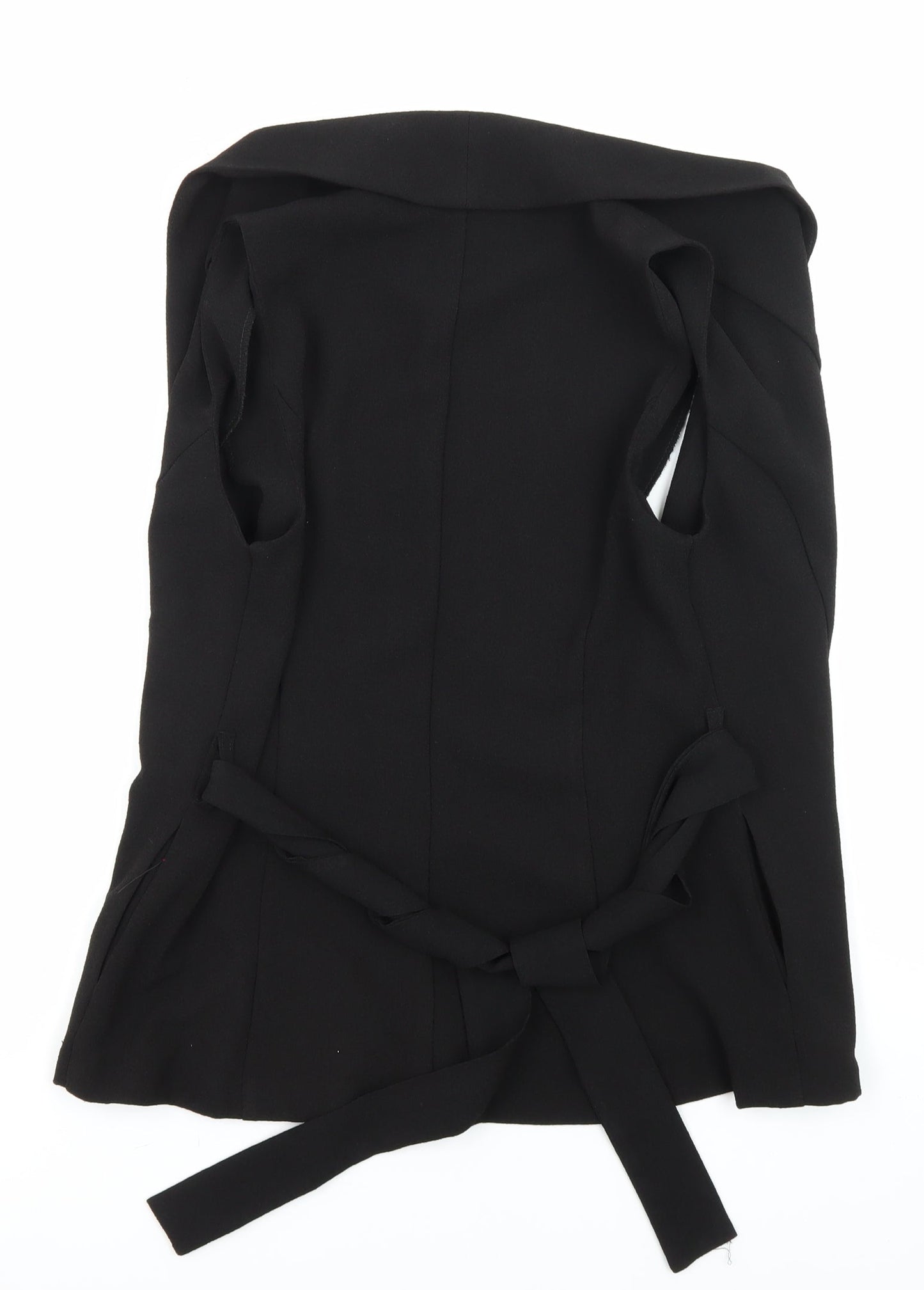 New Look Womens Black Kimono Waistcoat Size 10 Tie