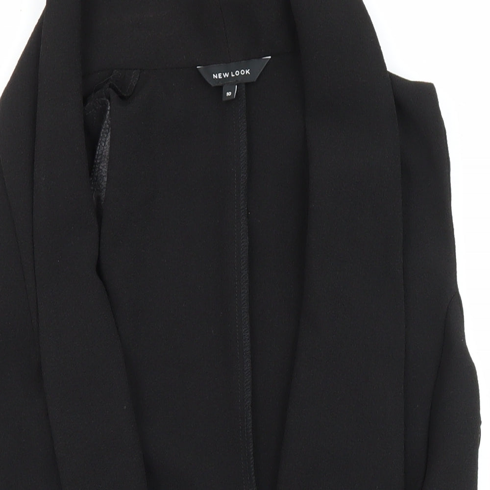 New Look Womens Black Kimono Waistcoat Size 10 Tie