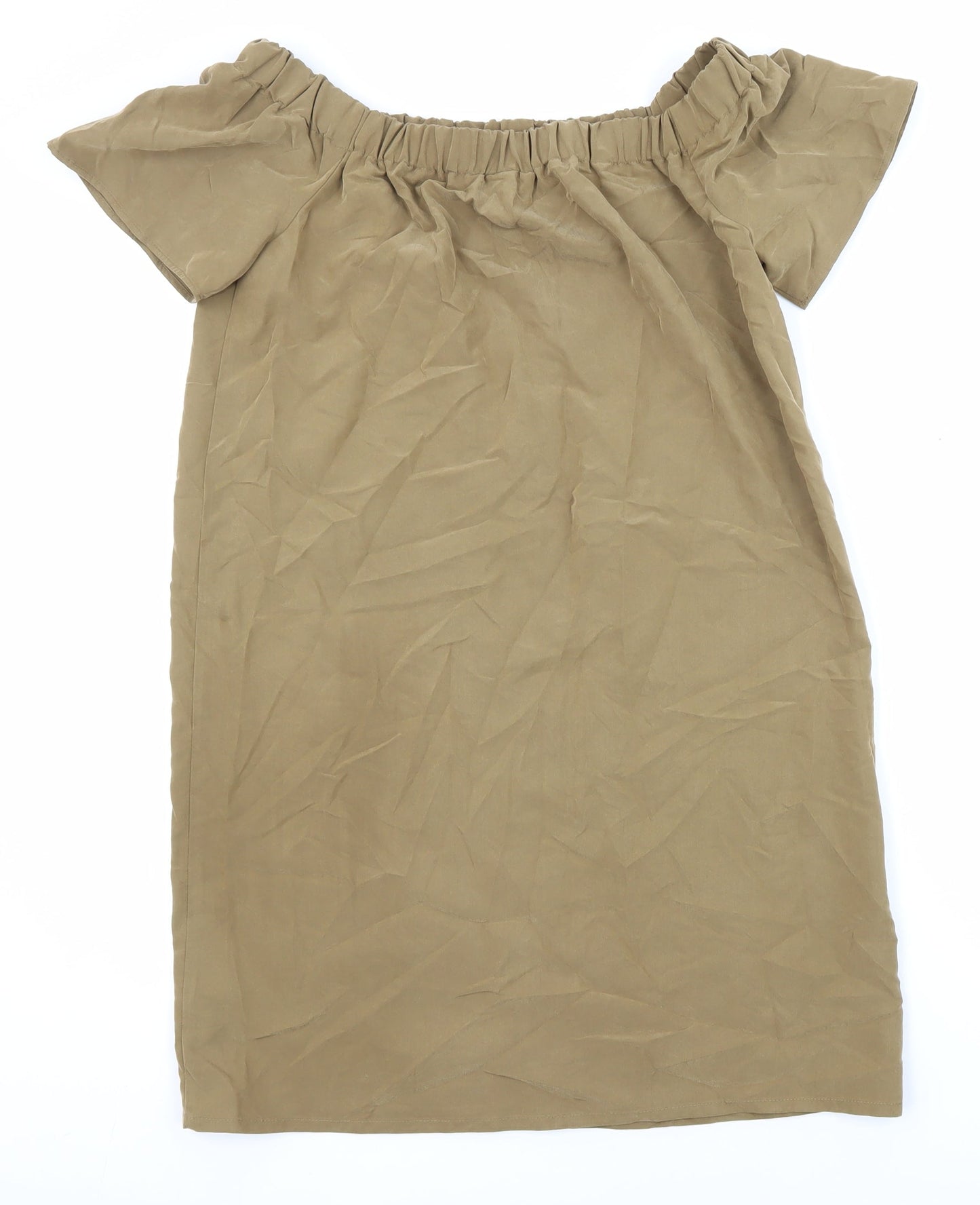 H&M Womens Green Modal Tunic Blouse Size 12 Off the Shoulder