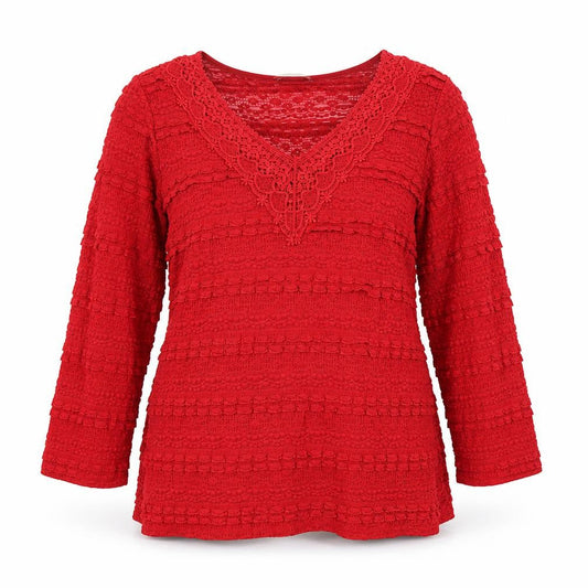 Per Una Womens Red Polyester Blend Tunic Blouse Size M V-Neck