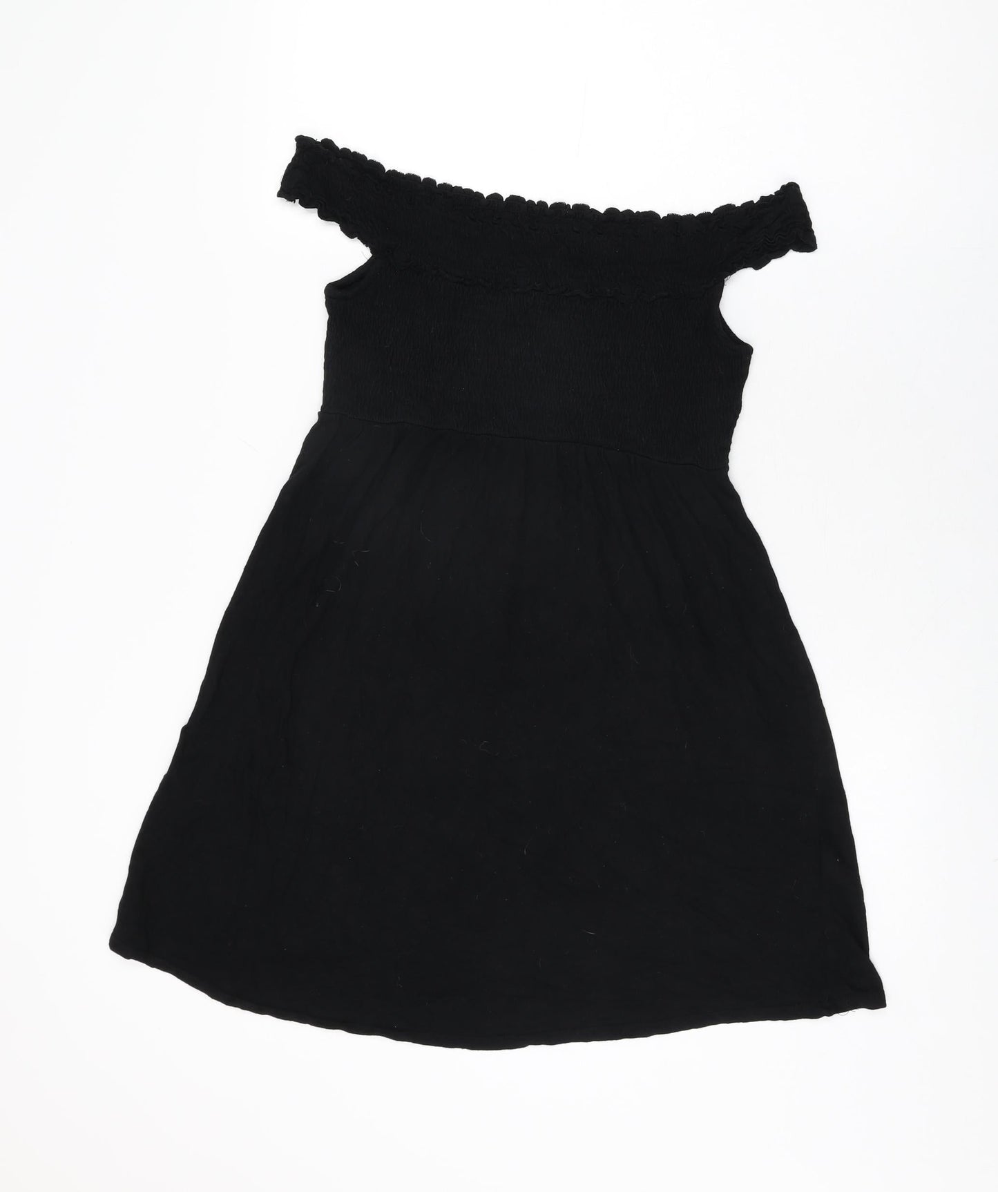 H&M Womens Black Viscose Basic T-Shirt Size M Off the Shoulder