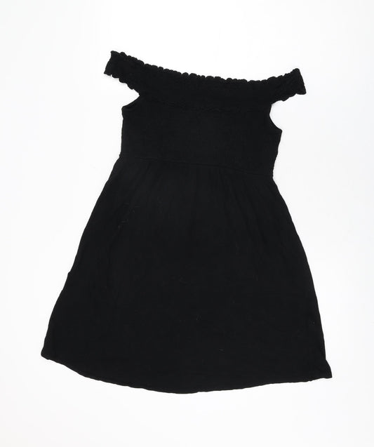 H&M Womens Black Viscose Basic T-Shirt Size M Off the Shoulder