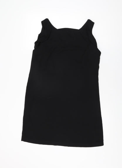 Next Womens Black Polyester Shift Size 10 Round Neck Pullover
