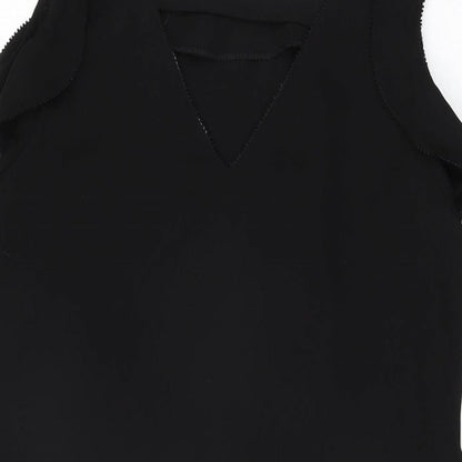 Next Womens Black Polyester Shift Size 10 Round Neck Pullover