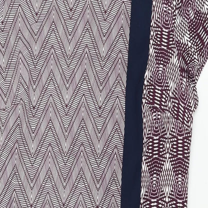 Next Womens Multicoloured Geometric Polyester Shift Size 6 Round Neck Zip