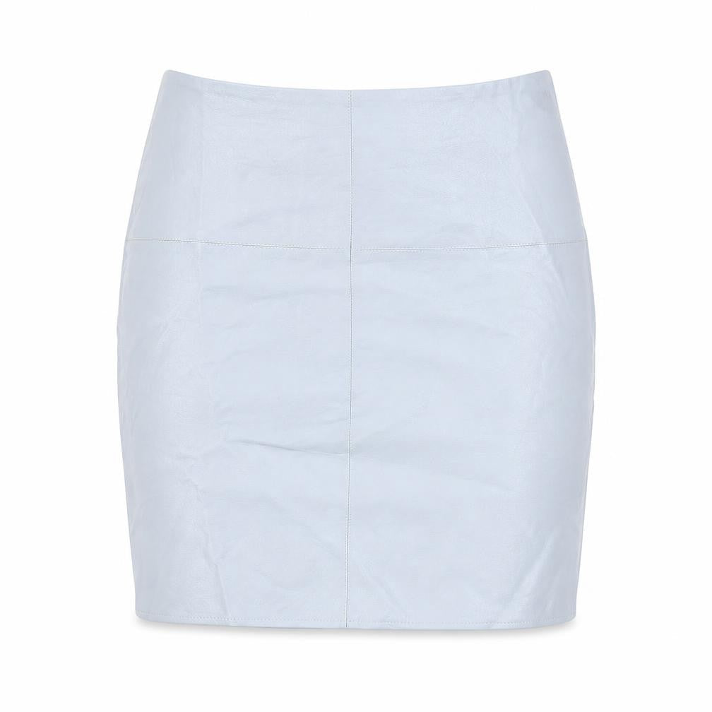 Missguided Womens Blue Polyurethane Mini Skirt Size 6 Zip