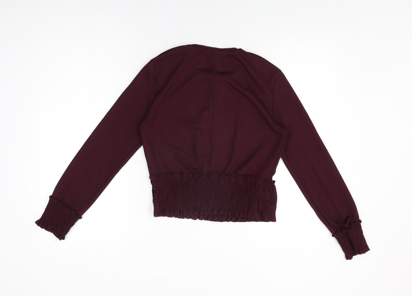 Zara Womens Purple Polyester Basic T-Shirt Size S Round Neck