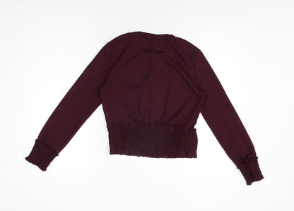 Zara Womens Purple Polyester Basic T-Shirt Size S Round Neck