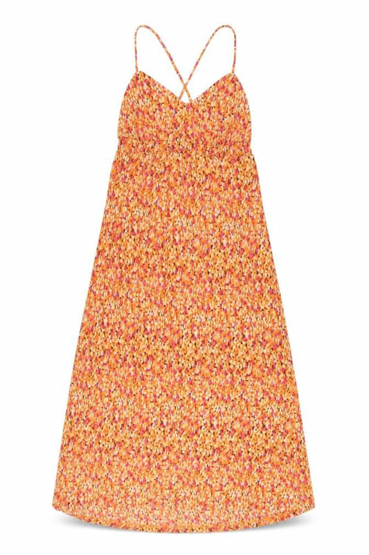 Mango Womens Orange Geometric Polyester Shift Size S V-Neck Pullover