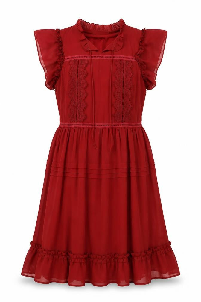 Very Womens Red Polyester A-Line Size 14 Round Neck Zip