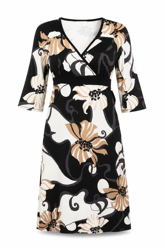 Wallis Womens Multicoloured Floral Viscose A-Line Size 8 V-Neck Pullover