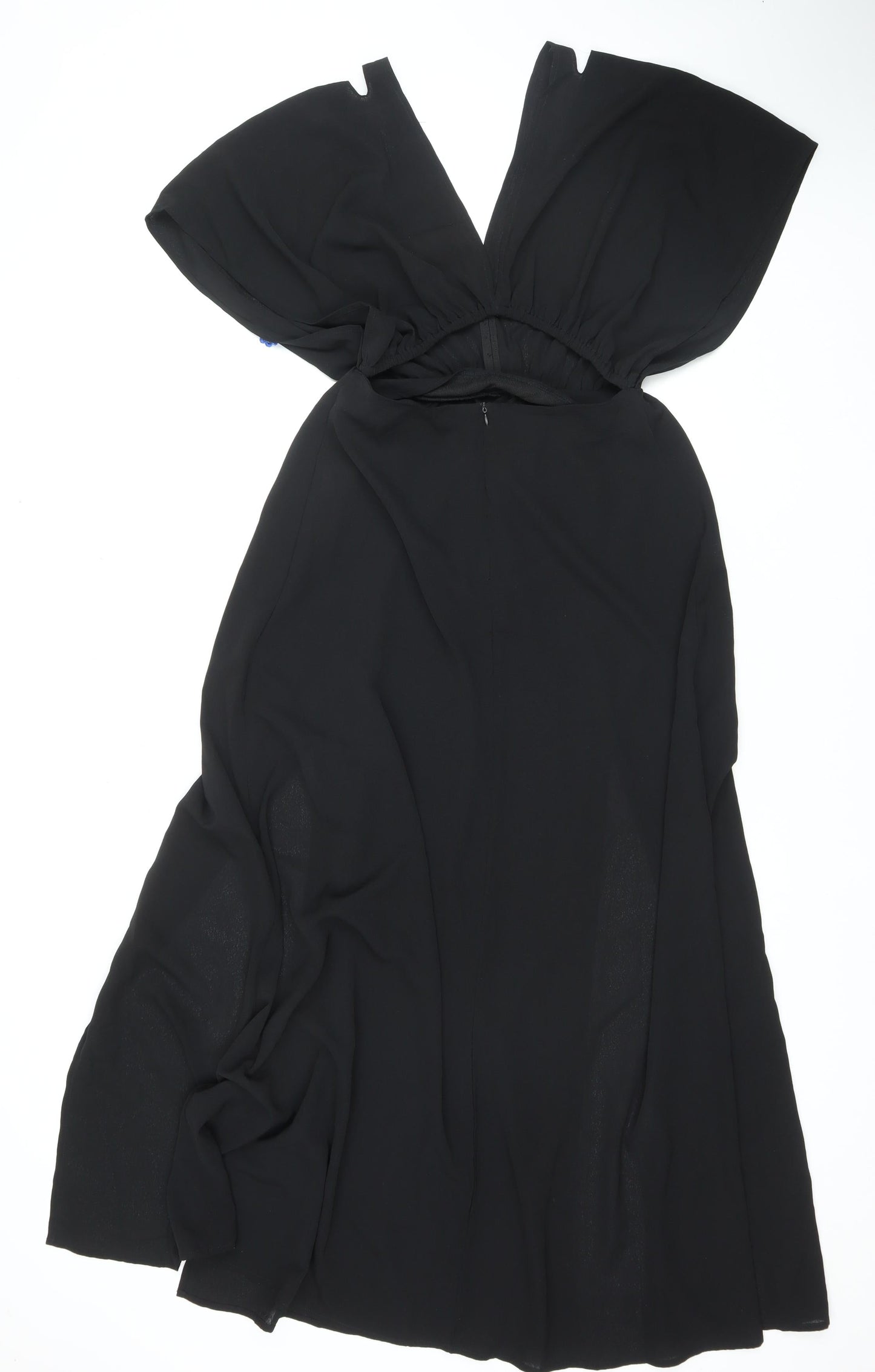 Native Rove Womens Black Polyester Maxi Size S V-Neck Pullover