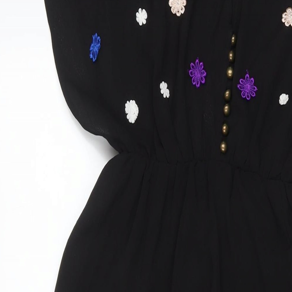 Native Rove Womens Black Polyester Maxi Size S V-Neck Pullover