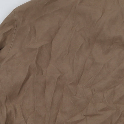 ELVI Womens Brown Viscose Basic Button-Up Size 24 Collared