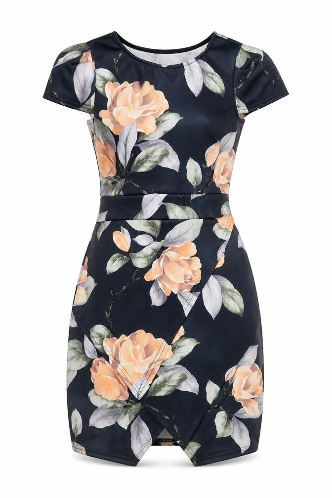Boohoo Womens Multicoloured Floral Polyester A-Line Size 10 Round Neck Pullover