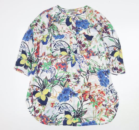 Figuerca Womens Multicoloured Floral Polyester A-Line Size S Round Neck Pullover