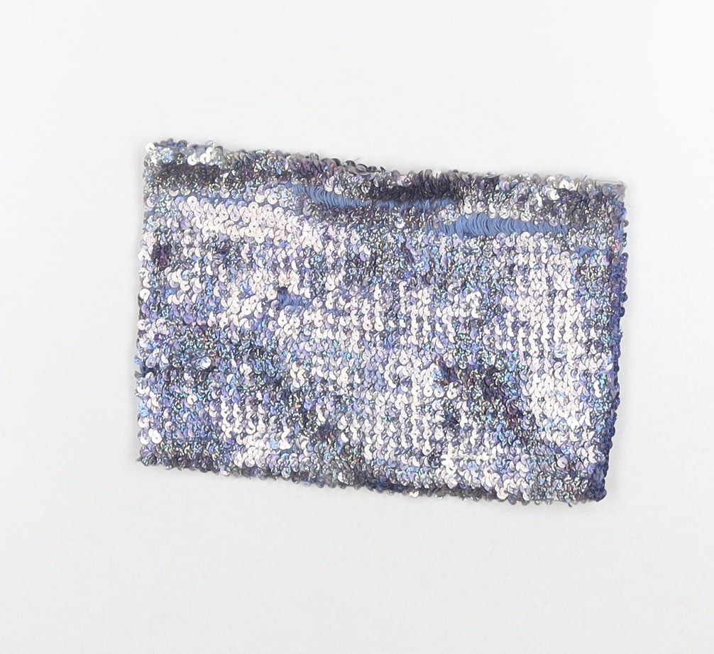 Urban Outfitters Womens Blue Acrylic Cropped Tank Size XS Square Neck - Glitter Sequin Detail