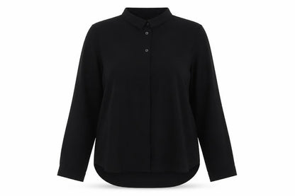 Monki Womens Black Polyester Basic Button-Up Size XS Collared